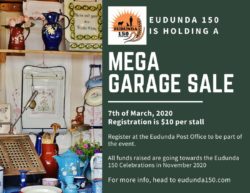 Last Chance To Register Mega Garage Sale – Eudunda – 7th March 2020