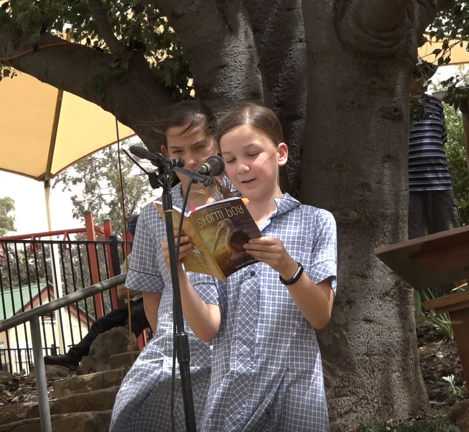 Colin Thiele 100th - Lucy Mosey reading Storm Boy - photo Peter Herriman