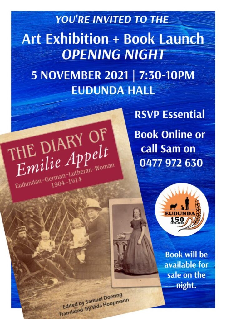 Invitation to Eudunda 150 Art Exhibition & Book Launch Opening Night